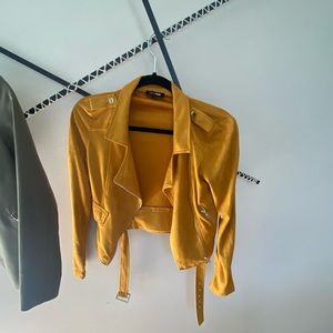 2 for 1 mustard biker jacket + green blazer xs